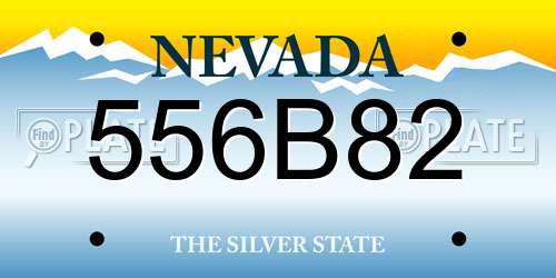 556B82 Nevada License Plate