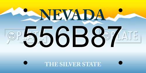556B87 Nevada License Plate