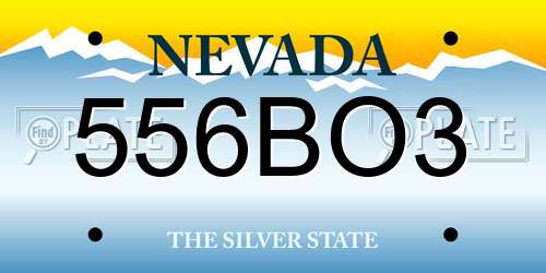 556BO3 Nevada License Plate