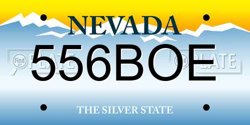 556BOE Nevada License Plate
