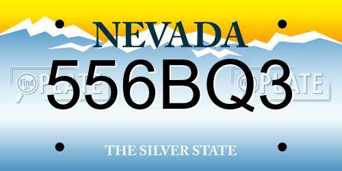 556BQ3 Nevada License Plate