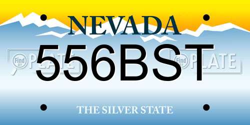 556BST Nevada License Plate