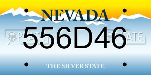 556D46 Nevada License Plate