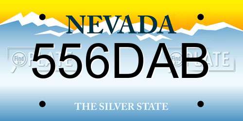 556DAB Nevada License Plate