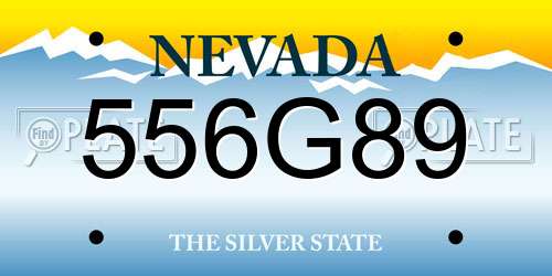 556G89 Nevada License Plate