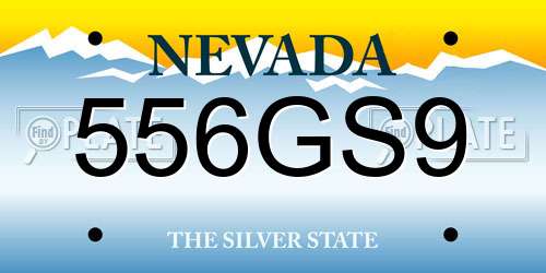 556GS9 Nevada License Plate