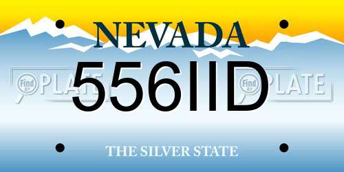 556IID Nevada License Plate