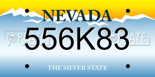 556K83 Nevada License Plate