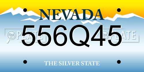 556Q45 Nevada License Plate