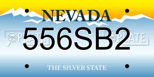 556SB2 Nevada License Plate