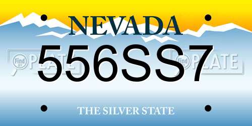 556SS7 Nevada License Plate