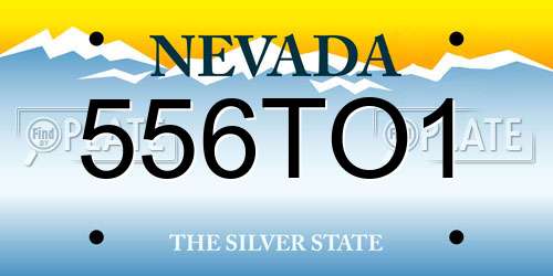 556TO1 Nevada License Plate