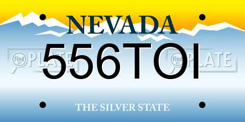 556TOI Nevada License Plate