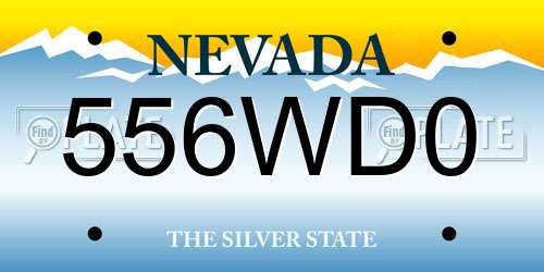 556WD0 Nevada License Plate