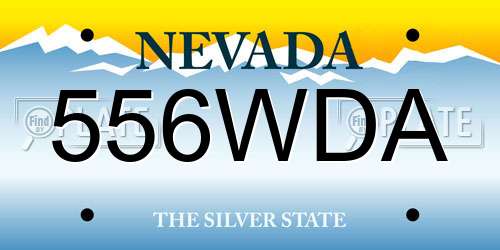 556WDA Nevada License Plate