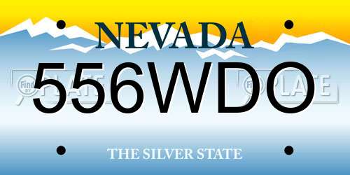 556WDO Nevada License Plate