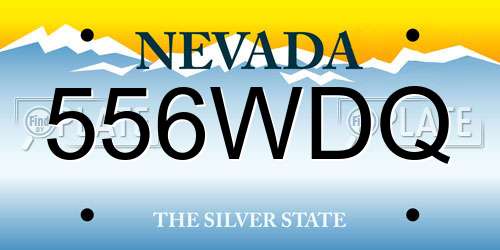 556WDQ Nevada License Plate