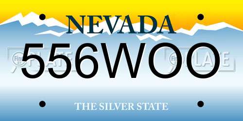 556WOO Nevada License Plate