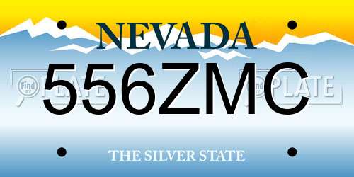 556ZMC Nevada License Plate
