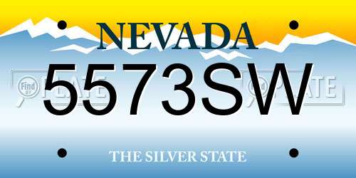 5573SW Nevada License Plate