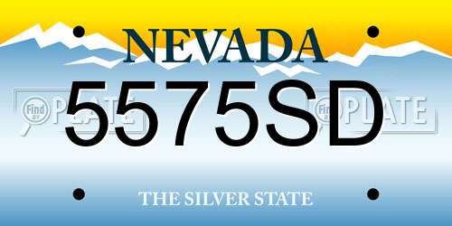 5575SD Nevada License Plate