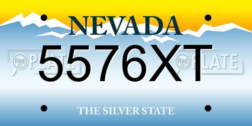 5576XT Nevada License Plate