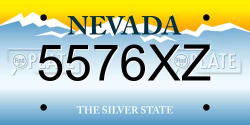 5576XZ Nevada License Plate
