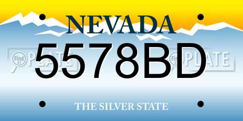 5578BD Nevada License Plate
