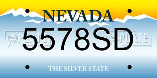 5578SD Nevada License Plate
