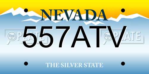 557ATV Nevada License Plate