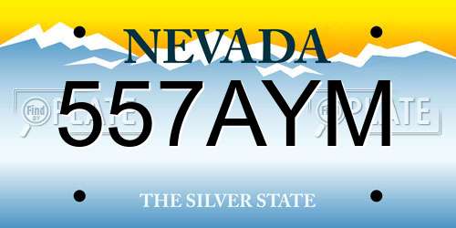 557AYM Nevada License Plate