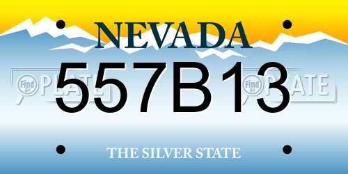 557B13 Nevada License Plate