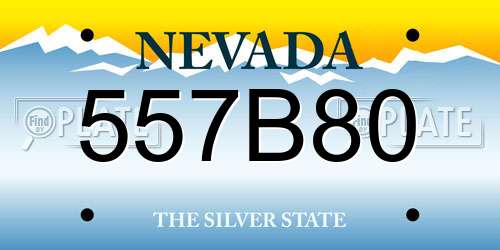 557B80 Nevada License Plate