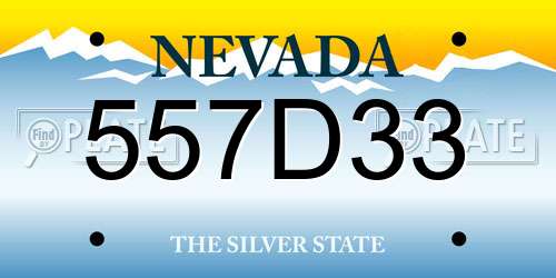 557D33 Nevada License Plate