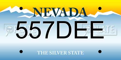 557DEE Nevada License Plate
