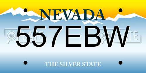 557EBW Nevada License Plate