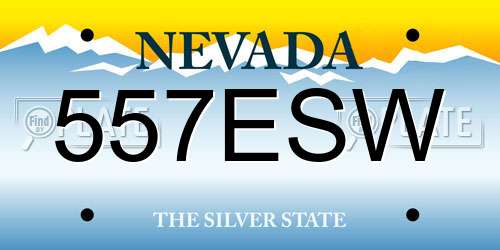 557ESW Nevada License Plate