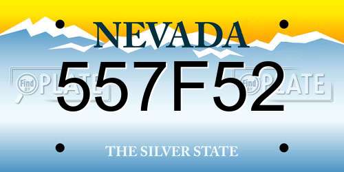 557F52 Nevada License Plate