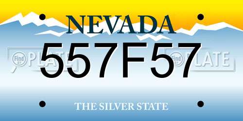 557F57 Nevada License Plate