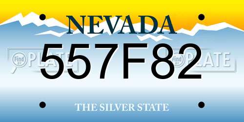 557F82 Nevada License Plate