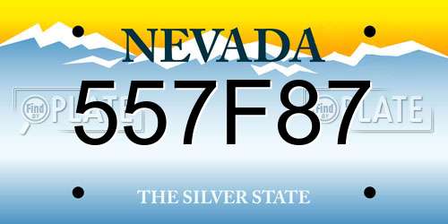 557F87 Nevada License Plate