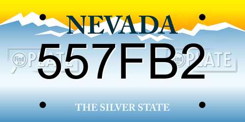 557FB2 Nevada License Plate