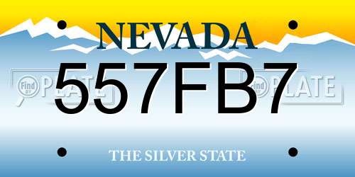 557FB7 Nevada License Plate