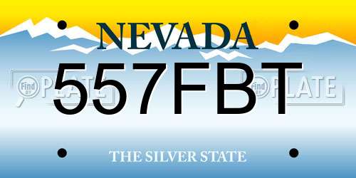 557FBT Nevada License Plate