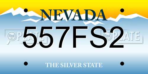 557FS2 Nevada License Plate