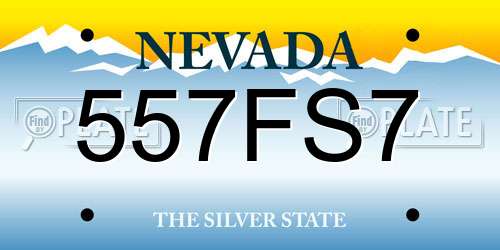 557FS7 Nevada License Plate