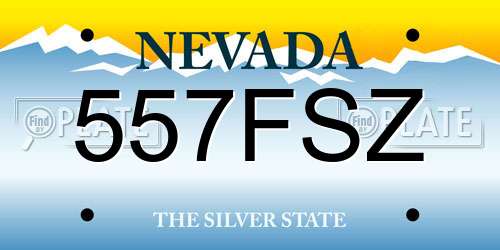 557FSZ Nevada License Plate
