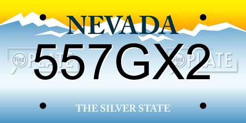 557GX2 Nevada License Plate