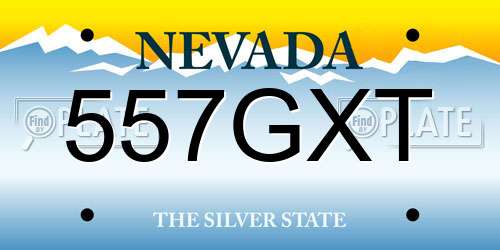 557GXT Nevada License Plate