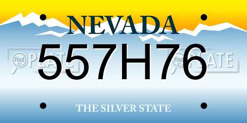 557H76 Nevada License Plate